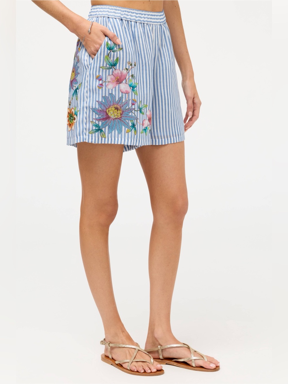 Johnny Was Orlaya Stripe Shorts NWT - Picture 1 of 9